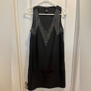 H&M beaded detail black dress, size 6
